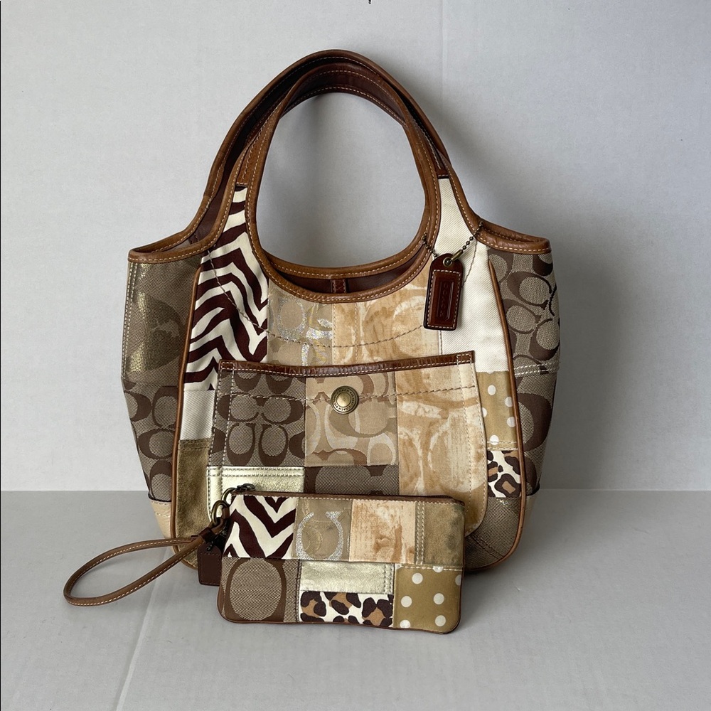 Coach Purse Shoulder Bag Ergo Signature Tote Patchwork  A0793 10810 W/ Wristlet